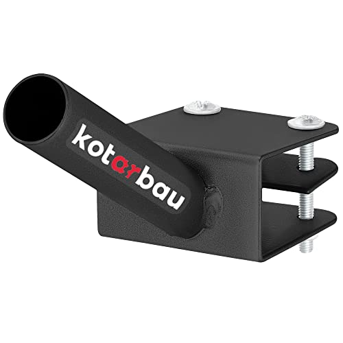 KOTARBAU® Support de drapeau 1 compartiment pour une hampe - Montage sur balustrade - 170 mm - Revêtement par poudre - Noir