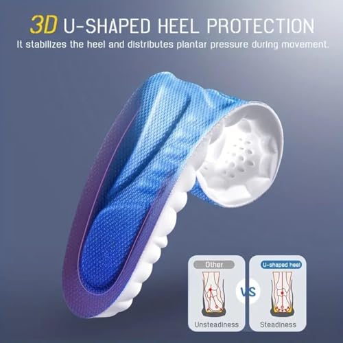 Image of Steppers Insoles for Men & Women,4D Cloud Massage Memory Foam Insoles with Arch Support for All-Day Comfort (Large Men's 9.5-11 Women 11-12.5)