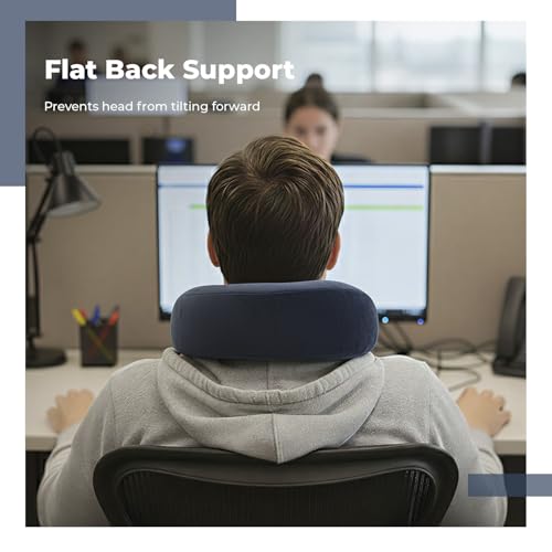 Image of Lifelong Neck Pillow for Travelling | Memory Foam Neck Rest for Sleeping in Airplane & Car | Soft & Comfortable Neck Support | Adjustable Velcro Straps & Travel Pouch | Ideal for Office & Home (Blue)