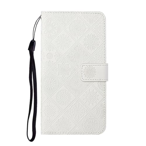 Étui portefeuille en cuir élégant pour Samsung Galaxy A24 4G blanc
