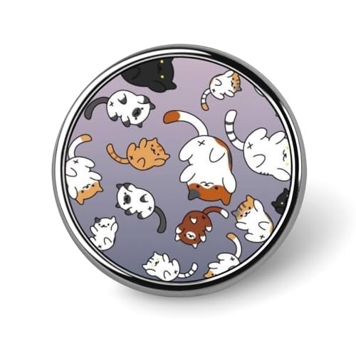 ピン 徽章 かわいい猫 胸章 ピンバッチ ラペルピン ネクタイピン ボタンブローチ 缶 アクセサリー 衣類アクセサ バッグ飾り 合金製 円形 軽量 人気 おしゃれ 贈り物 男女兼用