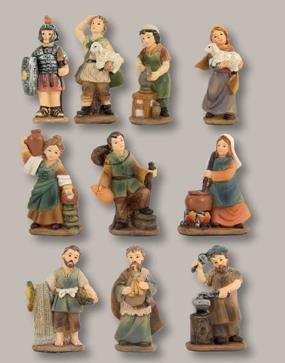 Krippen Figuren Set 10-teilig - Handbemalte Weihnachtskrippe