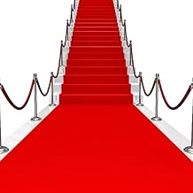 Red Carpet Runner for Party 100 GSM Felt Non-Woven Fabric Runway Carpet for Event, Aisle Runner for Wedding Ceremony Hollywood, Movie Theme Rug Party Decor Red, 2 X 15 Ft