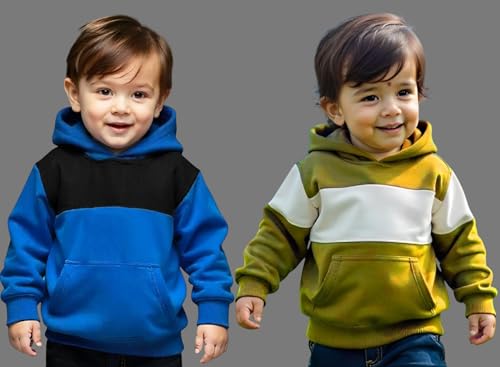 Image of Stylish Kids Sweatshirt Pack of 2 (KL-SW52RBBL-SW54LMWH)