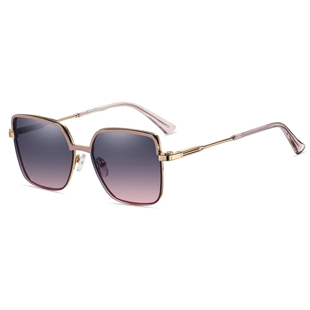 Magnetischer Clip auf Sonnenbrillen quadratische Damen Metallrahmen große modische Sonnenbrille polarisierte Damen Autofahrzubehör