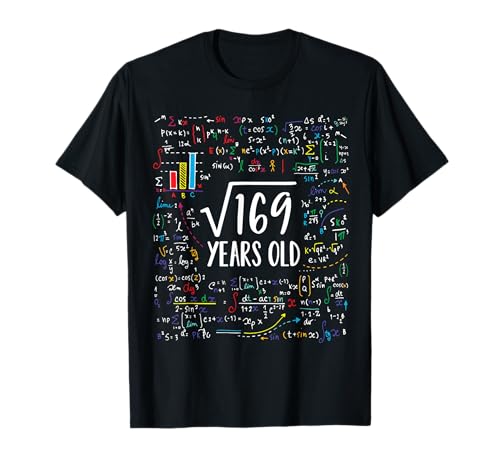 Square Root of 169 13th Birthday 13 Year Old Gifts Math Bday T-Shirt