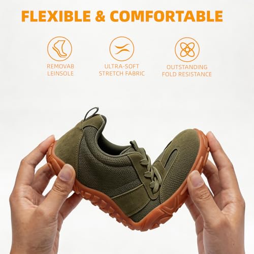 Image of Women's Barefoot Sneakers Wide Toe Box Zero Drop Sneakers | Breathable Lightweight Non-Slip Shoes for Gym Training, Trail Running, Hiking & Daily Walking