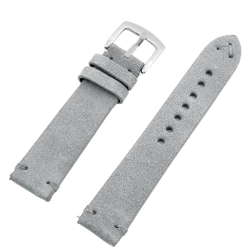 Bracelet de montre vintage en cuir suédé d'exception, texture souple et finitions rétro