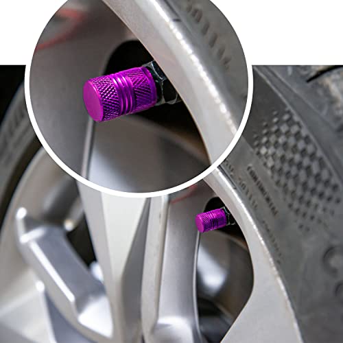 Image of Tire Valve Stem Caps for Car Tires Air Caps Cover 8 Pack Corrosion Resistant Premium Alloy Leak-Proof Universal for SUV Truck Motorcycle Bike Purple