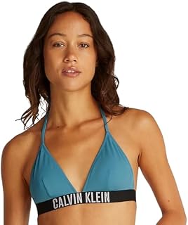 Calvin Klein Damen Bikini Oberteil Triangel Herausnehmbare Polster, Blau (Storm Blue), 3XL