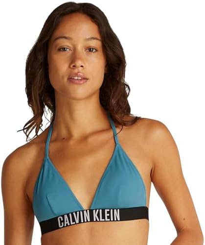 Calvin Klein Damen Bikini Oberteil Triangel Herausnehmbare Polster, Blau (Storm Blue), 3XL