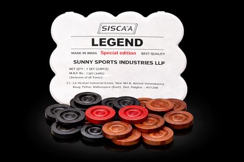 Image of WMX Kid,Teen,Adult Siscaa Carrom Coin Carrom Board Accessory Approved & Used In National Tournament Held By Carrom Federation Of India (Legend)