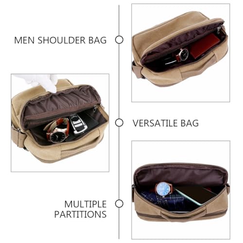 Bolso bandolera SHOWERORO ajustable de lona resistente estilo mochila casual para hombre 3