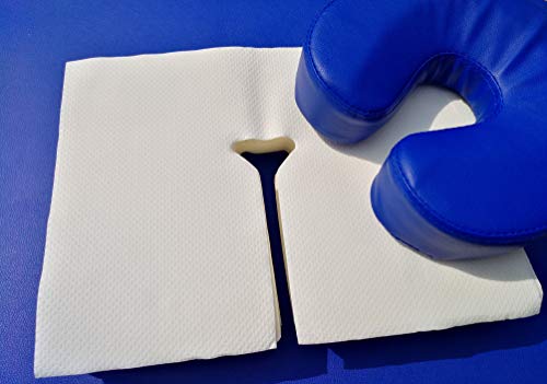 Saxmat.de Y-Schnitt XXL-Nasenschlitztücher/Gesichtsauflagen: 120 Stück 40 x 30 cm aus Premium-Airlaid-Zellstoff im Folienbeutel für Massageliegen Cover