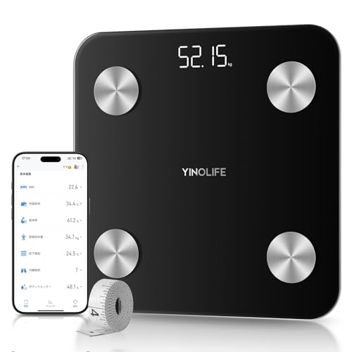 YINOLIFE 体重計 体組成計 FG2317WB 20項目測定 体脂肪計 スマホ連動...