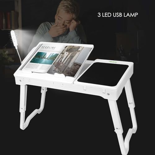 Base ajustable para laptop con ventilador y mouse pad miniatura 3