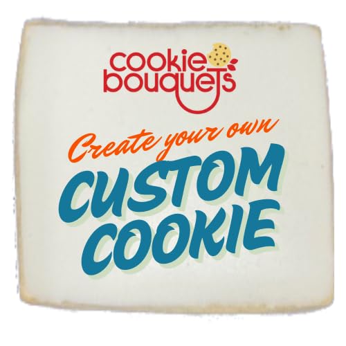 Printed Custom Logo Photo Cookies Square |12 Cookies | Individually Warapped in box with bow