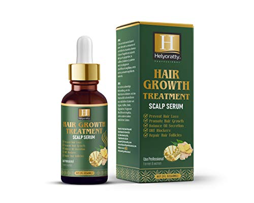 HELYORATTY PROFESSIONAL-Hair Growth Scalp Serum- 2FL OZ- Promote hair Growth- DHT Blocker- Organic- Paraben & sulfate-free- Thickening for Fine/Thin Hair, For Damaged, Dry, Hair