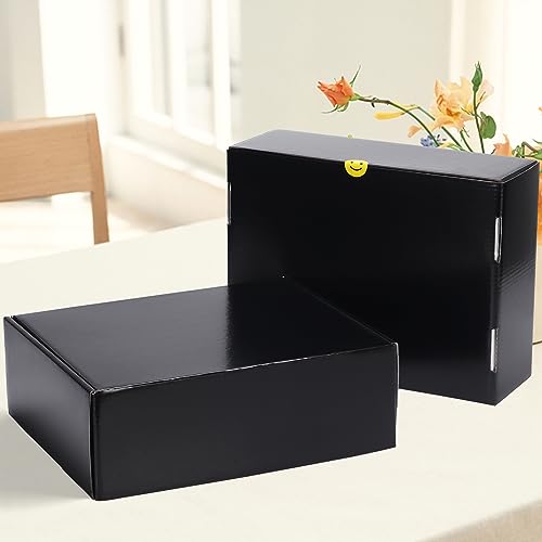 Image of HORLIMER 12x9x4 inches Shipping Boxes Set of 20, Black Medium Corrugated Cardboard Gift Mailer Box