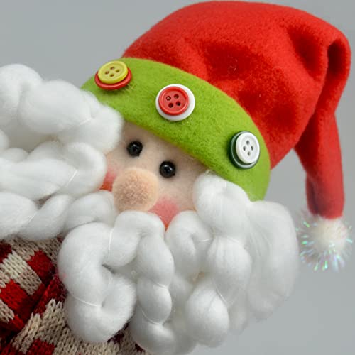 Christmas Tree Topper Santa Claus,Unique Holiday Xmas Decorations Funny Home Decor,Also Be Used As Curtain Tie And Hugger Wine Bottle,Red White Green #TOP1