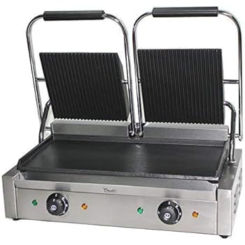 Double Panini Maker Press, Contact Grill, Electric Twin Pannini Machine ...