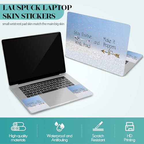 Image of Laptop Skin Sticker Decal, 12 inch 13 inch 13.3 inch 14 inch 15 inch 15.4 inch 15.6 inch Personalized Universal Vinyl Notebook Skin Sticker Cover Art Protector Decal with Free 2 Wrist Pads, Stay Positive Blue