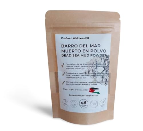 Barro del Mar Muerto en Polvo 100g | 100% Natural | Ingrediente Mineral para Cuidado de la Piel y Cosmética DIY
