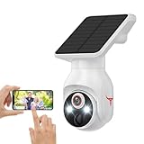 GlowPop 1080p Security Camera with Solar Panel, Smart AI Motion Detection, Night Vision, 2-Way Talk, IP65, Cloud Storage (Sold Separately), Indoor/Outdoor Surveillance Bullet Cam, 2.4GHz WiFi Only