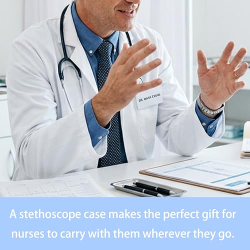 Stethoskop Tasche Hartschalen Etui - Universelle Reise Schutzhülle für Ärzte & Pflegekräfte, Große Aufbewahrungsbox aus EVA mit Netztasche für Medizinisches Zubehör(Grau)