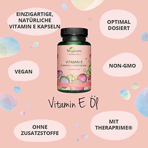 Vitamin E Kapseln von Vegavero mit TheraPrimE für Zellschutz