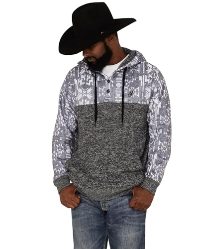 HOOEY Mens Jimmy Hoody M Grey/Aztec