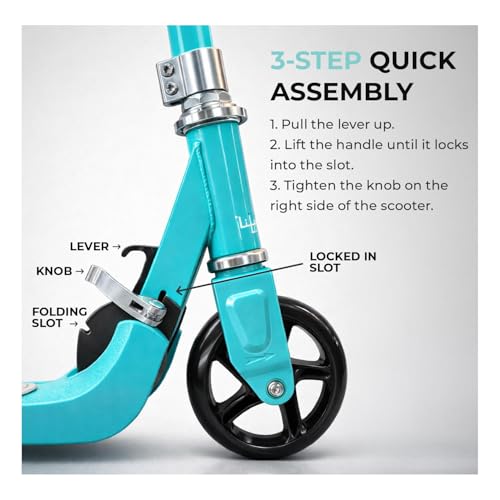 Image of Lifelong Kids Electric Scooter | 6-12 Years| Electric Scooter with Rechargeable Battery, Adjustable Handle Height & Foldable Design | Safe Scooter with Anti-Slip Deck (Electric Blue)