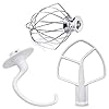 Mixer Aid Attachments Including K5AB Coated Flat Beater&K5ADH Dough Hook for Kitchen Stand Mixer&K5AWW Wire Whip Perfect for 5 Quart Kitchen Mixers Aid Attachments by MIFLUS Mixer Aid Attachments Including K5AB Coated Flat Beater&K5ADH Dough Hook for Kitchen Stand Mixer&K5AWW Wire Whip Perfect for 5 Quart Kitchen Mixers Aid Attachments by MIFLUS