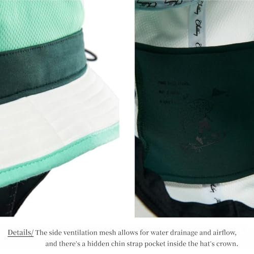 Image of Color-Blocked Fisherman Style Sun Hat for Outdoor Camping, Surfing & Vacations - Wide Brim, UV Protective, Anti-Slip