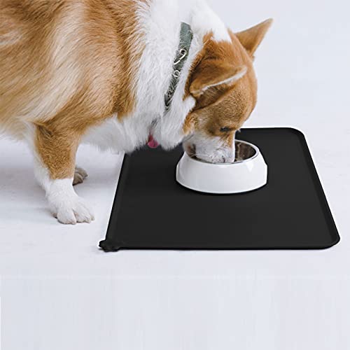 AUDWUD Silikon wasserdicht Hund und Katze Haustier Fütterung Matte,Anti-Rutsch-Tiernapf Matte,Haustier Fütterung Matte