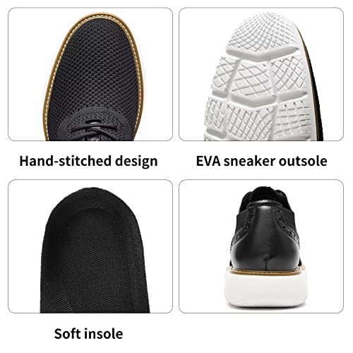Men's Casual Sneakers Dress Shoes - Comfort Dress Sneakers Mesh Knit Lightweight Breathable Formal Oxford Business Shoes 5