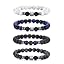 4, schwarze, weiße, blaue, graue Armbänder