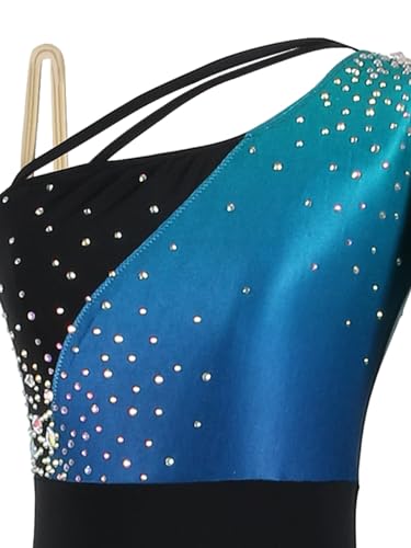 Vestido de patinação no gelo, feminino, adulto, brilhante, strass, patinação no gelo, fato de compet