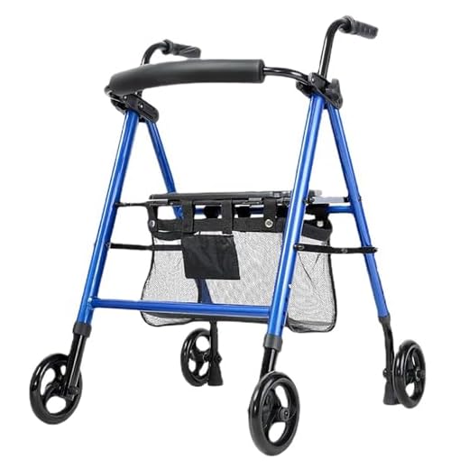 4 Wheel Rollator Walker, Upright Walker, Tall Standing Rollator with Padded Seat and 6” Front Wheels, Easy to Fold/Adjustable Height, for The Bariatric, Elderly, Adults, Disabled, Pregnant Women