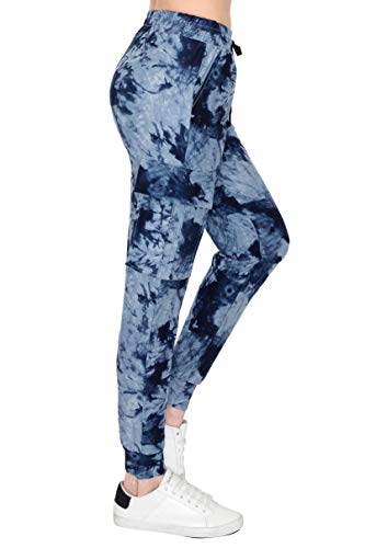ALWAYS Cargo Jogger Pants for Women, High Waisted Sweatpants with Pockets, Buttery Soft Lounge Pants for Athletic Yoga, Gym & Performance Wear, Tie Dye 1911 Navy M - image 1