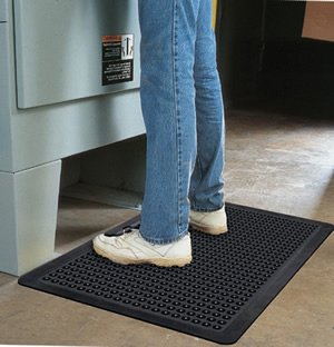 All Rubber Antifatigue Safety Mat - Workplace Comfort Mats - "Air Dome" - 3' x 5' - 1/2" Thick