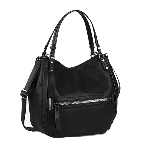Gladdon Hobo Bags for Women, Ladies Multi Pockets Top Handle Handbags, Vintage Cross-body Shoulder Satchel, Soft Leather Messenger Purse