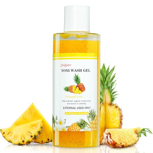 Yoni Wash Feminine Wash for Women PH Balance, Vaginal Wash for Vagina Moisturizing, Summer Feminine Care Intimate gel for Hygiene, Body Wash Shower Gel, Pineapple Scent Intimate shower gel 6.7 fl.oz