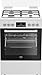 Beko FBM62320WDSL Freistehender Herd, Multifunktionsofen mit Gaskochfeld, 72 l Garraum-Volumen, 4 Kochzonen, 8 Heizarten, Seitengitter, Multifunktionsdisplay, Weiß