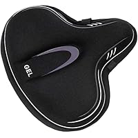 Housse De Selle Gel Bikeroo 10x11" - Noir, Confort Avec Gel Et Lycra, Neuve Sous Emballage