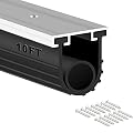 Heavy-Duty U Shape +O Ring Combination Universal Garage Door Bottom Seals Rubber with Pre-drilled Aluminum Track Retainer Base Kit & 2 Rubber Stoppers (10FT)