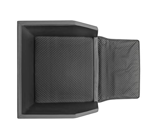 Mayaadi-Home XL Premium Hundebett - 110 x 90 x 38 cm | Hochwertiger Autositz für Deinen Hund | Autohundebett mit Schutzdecke, Kofferraum Bett aus Kunstleder | Travel Duo Schwarz-Dunkelgrau