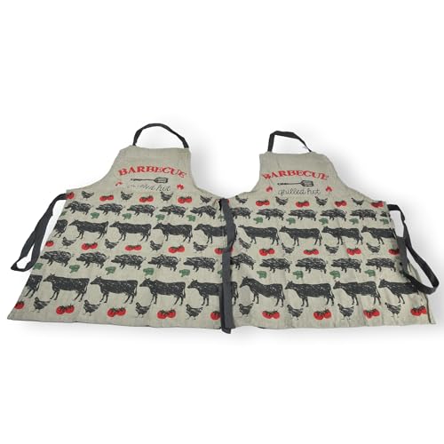 Tablier de cuisine vert coton réglable et durable pour maison BBQ - 2