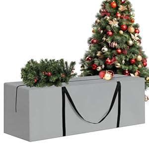 christmas tree storage bag 7.5 ft large christmas tree bag with reinforced handles and dual zippers wide opening, heavy duty oxford fabric christmas ornament storage box protects from moisture or dust