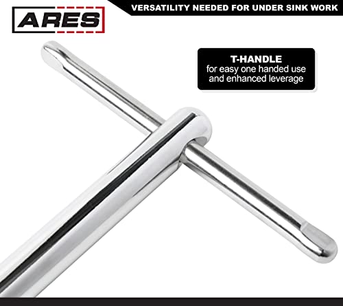 image for ARES 33004-11-Inch Basin Wrench with Adjustable Jaw - Jaw Adjusts from
